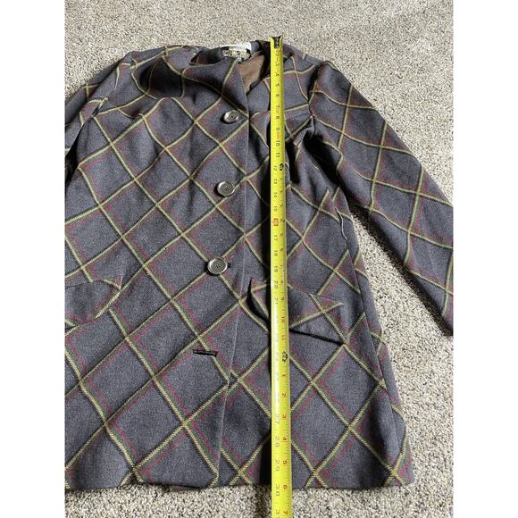Vintage Tweed Wool Large Button Coat With Matching Scarf Dabney Lane Size Medium - Picture 6 of 7